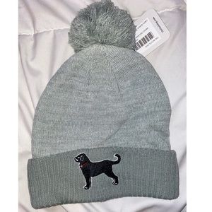 🐕‍🦺Black dog grey two tone knit beanie🐕‍🦺